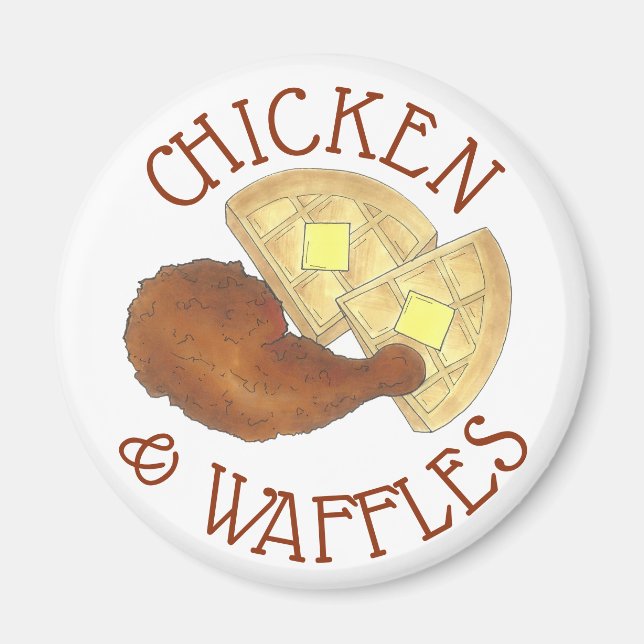 Klassisches Soul Frittiertes Hühnchen und WaffelDi Magnet (Vorne)