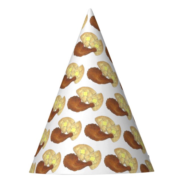 Klassisches Soul Frittiertes Hühnchen und WaffelDi Partyhütchen (Vorderseite)