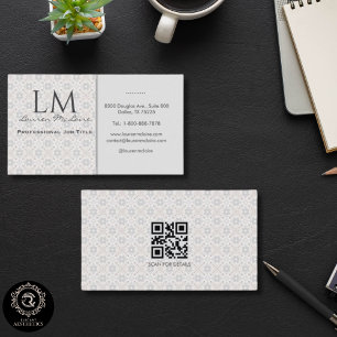 Klassisches spanisches Fliesenmonogramm QR-Geschäf Visitenkarte