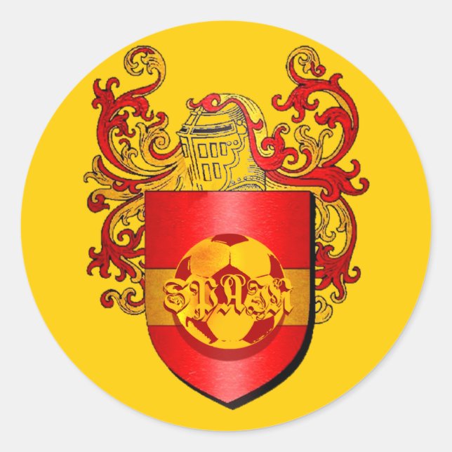 Klassisches Spanisches Fußball-Futbol-Wappen Runder Aufkleber (Vorderseite)