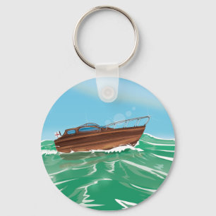 Klassisches Speedboat Schlüsselanhänger