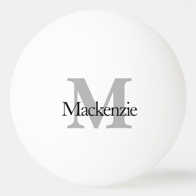 Klassisches Spiel | Monogram Name Script Chic Init Tischtennisball (Rückseite)