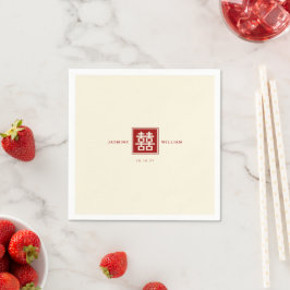 Klassisches Square Doppelglücksspiel Chinesische H Serviette