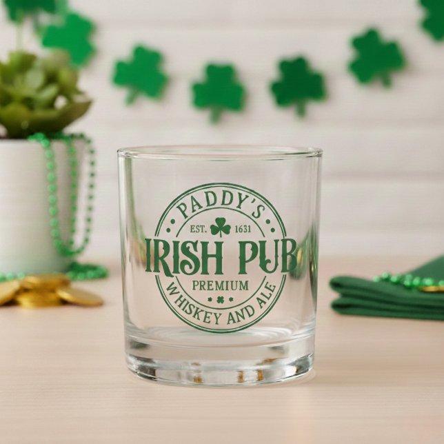 Klassisches St Patrick's Day Paddy's Irish Pub Whiskyglas (Classic St Patrick's Day Paddy's Irish Pub Whiskey Glass)