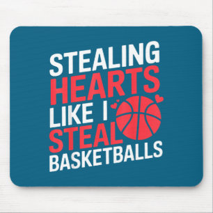 Klassisches Stehlen-Herzen-Stehlen-Basketbälle-Des Mousepad
