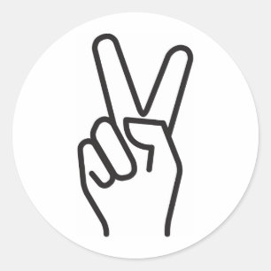 klassisches stilisiertes Siegeszeichen Runder Aufkleber