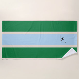Klassisches Strandtuch mit Rennstreifen-Monogramm