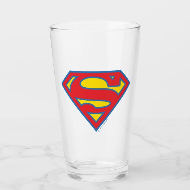 Klassisches Supergirl-Logo mit blauer Kontur Glas (Vorderseite)