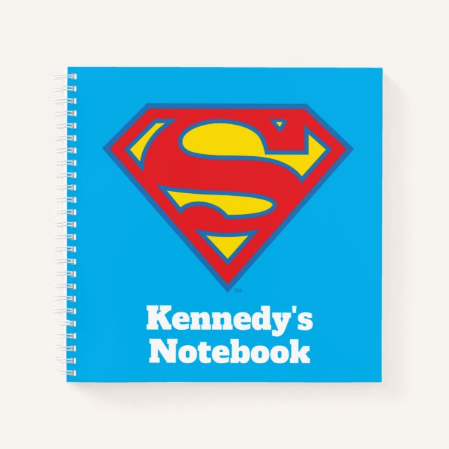 Klassisches Supergirl-Logo mit blauer Kontur Notizbuch (Vorderseite)