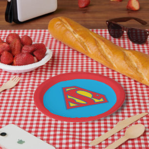 Klassisches Supergirl-Logo mit blauer Kontur Pappteller