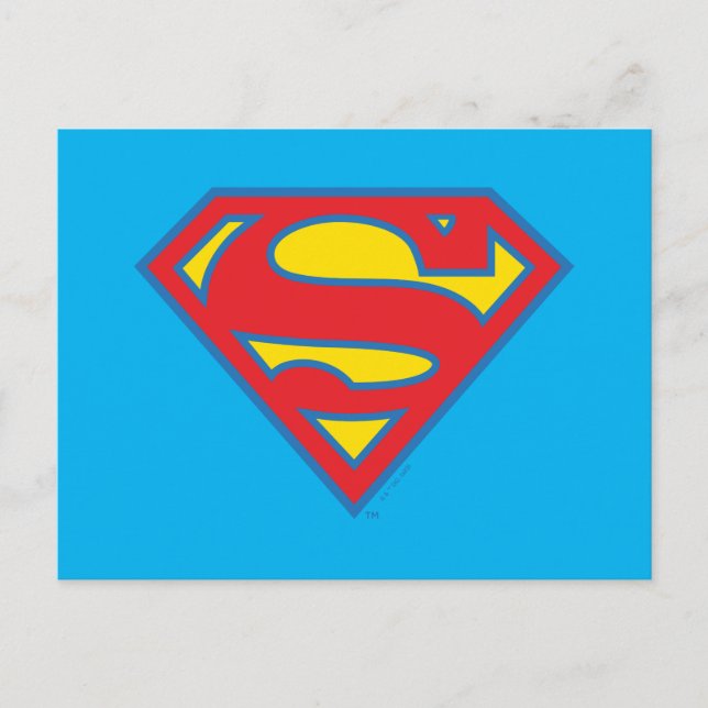 Klassisches Supergirl-Logo mit blauer Kontur Postkarte (Vorderseite)