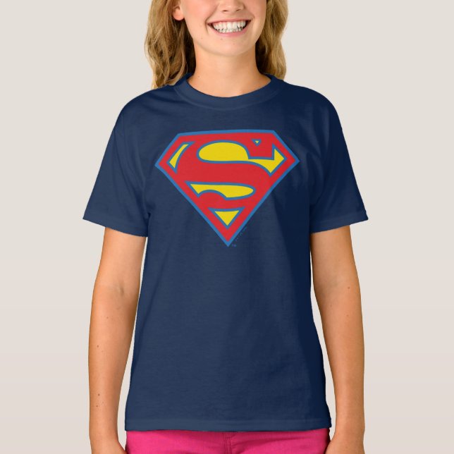 Klassisches Supergirl-Logo mit blauer Kontur T-Shirt (Vorderseite)