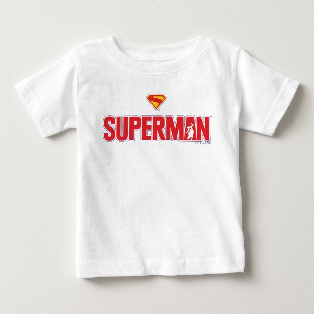 Klassisches Superman Bold-Logo Baby T-shirt (Vorderseite)