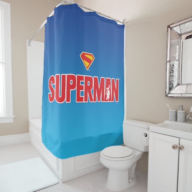 Klassisches Superman Bold-Logo Duschvorhang (Beispiel)