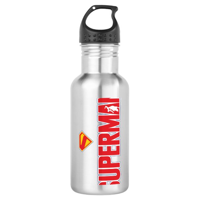 Klassisches Superman Bold-Logo Edelstahlflasche (Vorderseite)