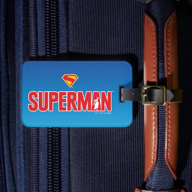 Klassisches Superman Bold-Logo Gepäckanhänger (Vorderseite Insitu 4)
