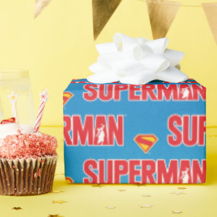 Klassisches Superman Bold-Logo Geschenkpapier