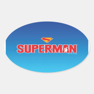 Klassisches Superman Bold-Logo Ovaler Aufkleber