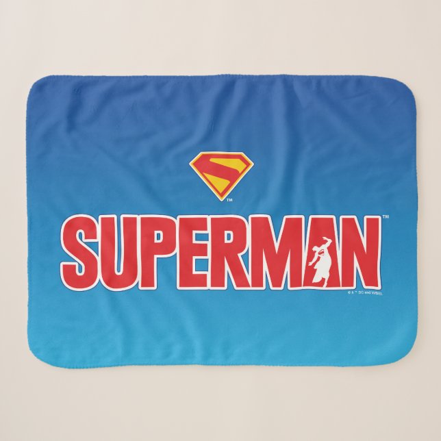 Klassisches Superman Bold-Logo Sherpadecke (Vorderseite (Horizontal))