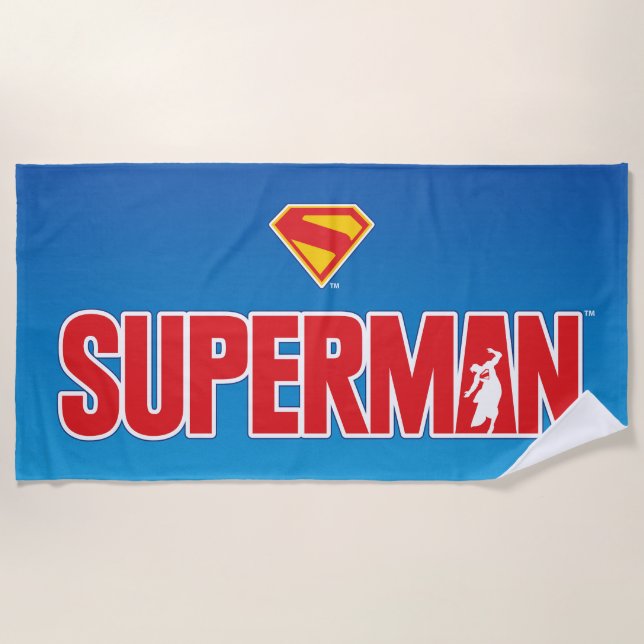 Klassisches Superman Bold-Logo Strandtuch (Vorderseite)