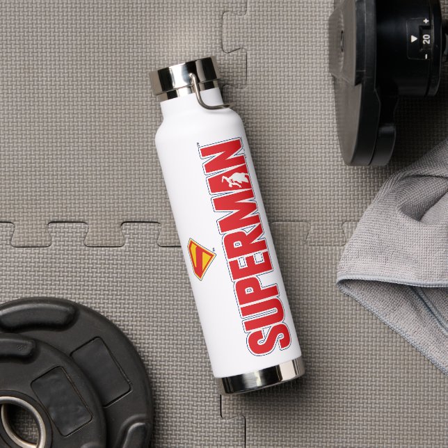 Klassisches Superman Bold-Logo Trinkflasche (Fitnessstudio)