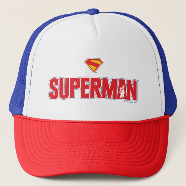 Klassisches Superman Bold-Logo Truckerkappe (Vorderseite)