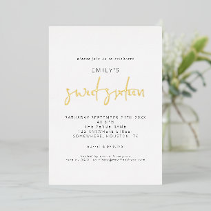 Klassisches Sweet Sixteen Modern Script Echt Folieneinladung