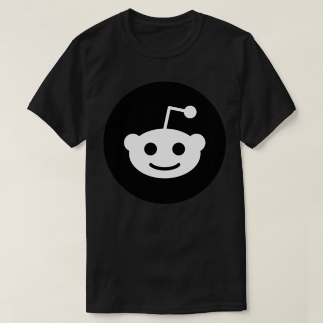 Klassisches T-Shirt für das Schwarze Reddit-Logo (Design vorne)