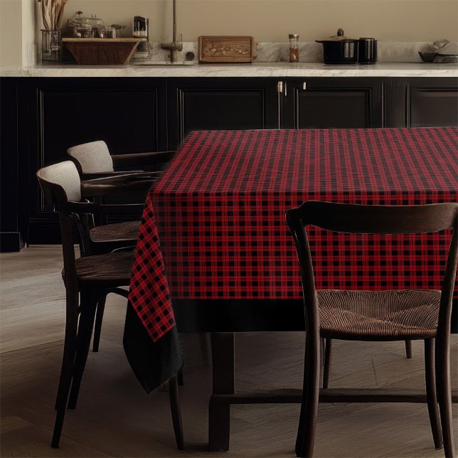 Klassisches Tartan Tablett Rot Schwarz für Ferien Tischdecke (Classic Tartan Tablecloth Red Black for Holidays)