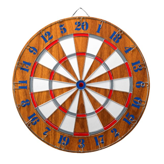 Klassisches Teak Veneer Print Nautical Game Game o Dartscheibe (vorne)