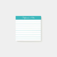 Klassisches Teal personalisiert liniert