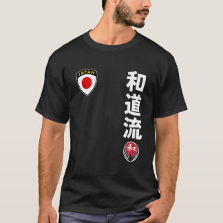 Klassisches Team Karate Wado Ryu Japan Flagge Kanj T-Shirt