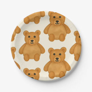 Klassisches Teddybärmuster Pappteller