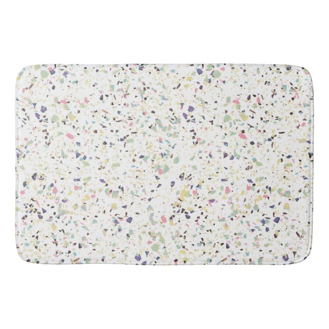 Klassisches Terrazzo-Design aus Vintagem Marmor Badematte (Vorderseite)