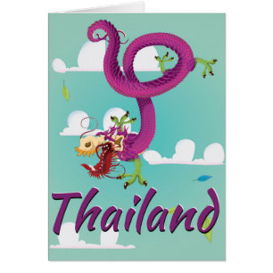 Klassisches Thailand-Drache Vintage-Reiseposter