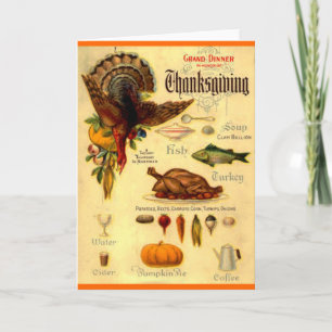klassisches Thanksgiving-Menü Feiertagskarte