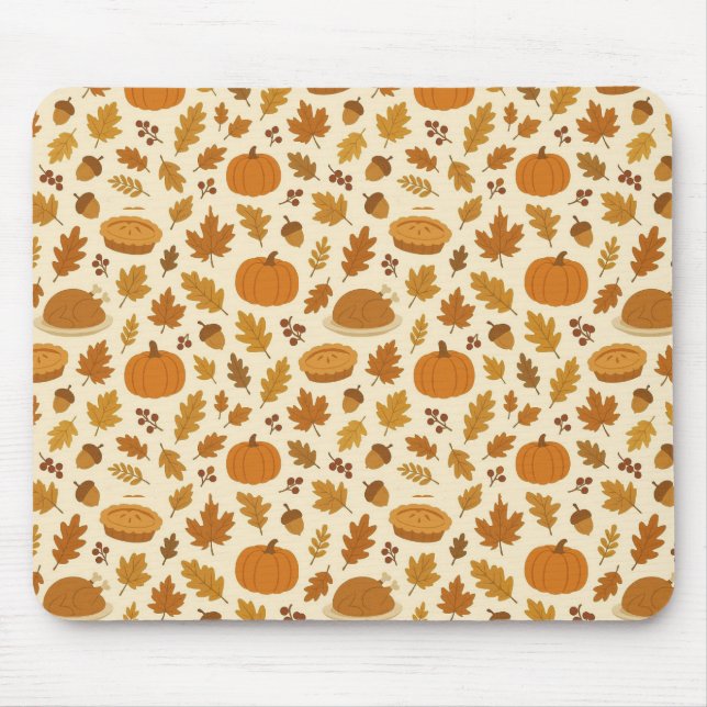 Klassisches Thanksgiving-Muster Mousepad (Vorne)