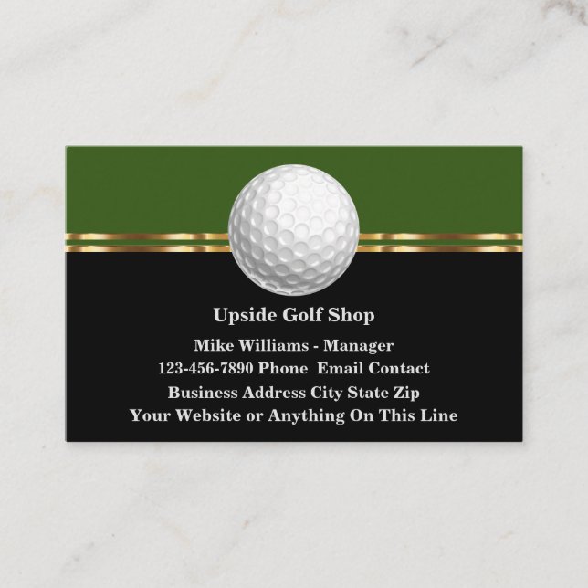 Klassisches Thema Golf Hochwertige Visitenkarten Visitenkarte (Vorderseite)