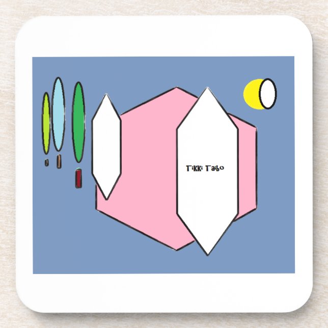 Klassisches Tikki Taibo.  Auf einem Getränkeuntersetzer (Vorderseite)