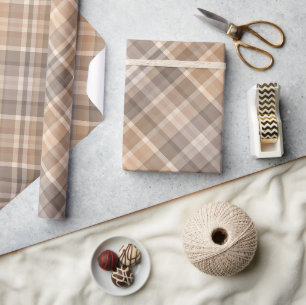 Klassisches traditionelles Beige-Tan-Taupe-Braun-G Geschenkpapier