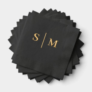 Klassisches traditionelles Monogramm zur Hochzeit Servietten Mit Folie