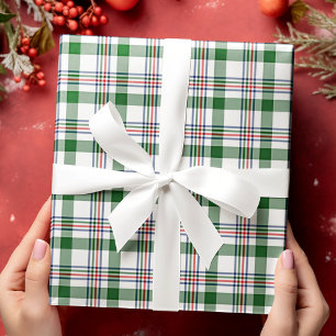 Klassisches traditionelles Rot Grün Blau Weiß Ging Geschenkpapier