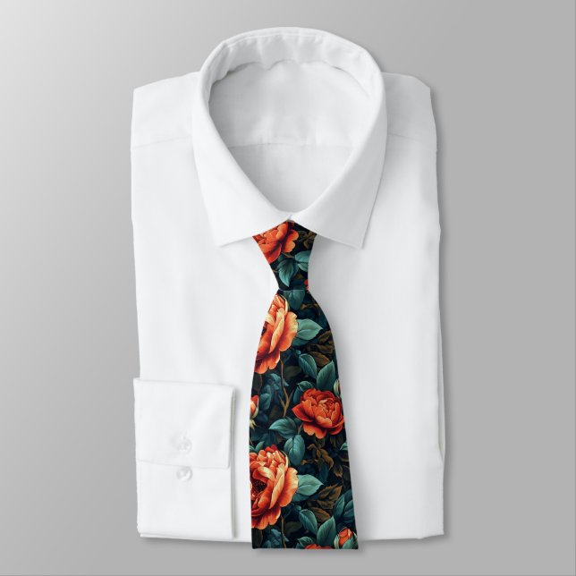 Klassisches Trauzeugen-Geschenk Rosenblüten Krawatte (Gebunden)