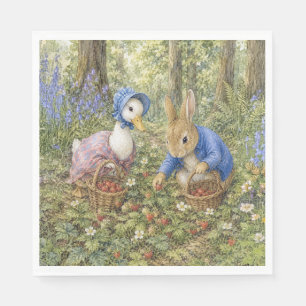 Klassisches Treffen von Kaninchen und Ente beim Sa Serviette