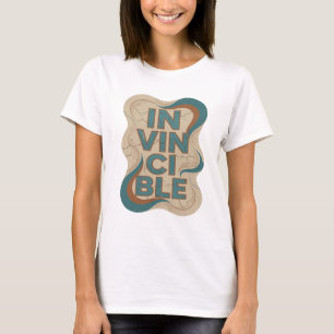 Klassisches Türkis INVINCIBLE 3D-Textkunstwerk T-Shirt