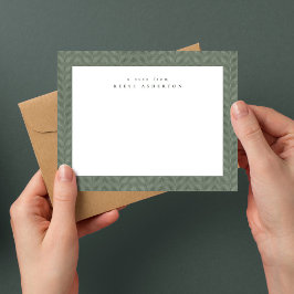 Klassisches Tweed-Rahmen einfache Weise grün persö Mitteilungskarte