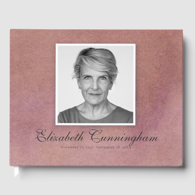 Klassisches und einfaches Foto-Aquarell-Memorial Gästebuch (Vorderseite)