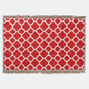 Klassisches und elegantes rotes Quatrefoil-Muster Decke