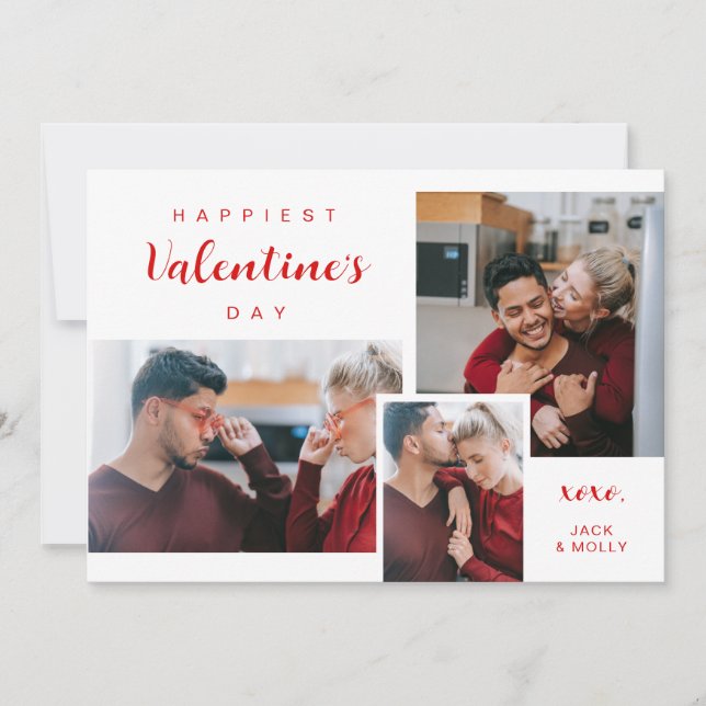Klassisches Valentinisches Gruß mit Foto Feiertagskarte (Vorderseite)