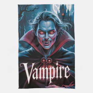 Klassisches Vampir-Filmplakat im Stil von Dracula Geschirrtuch